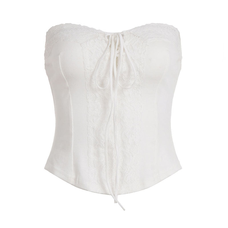 Damen Spitzen-Corsage mit verstellbarem Schnür-Design R&B