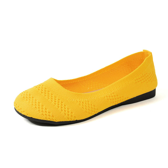 Damen Ballerinas mit elastischem Strickdesign und rutschfester Sohle R&B