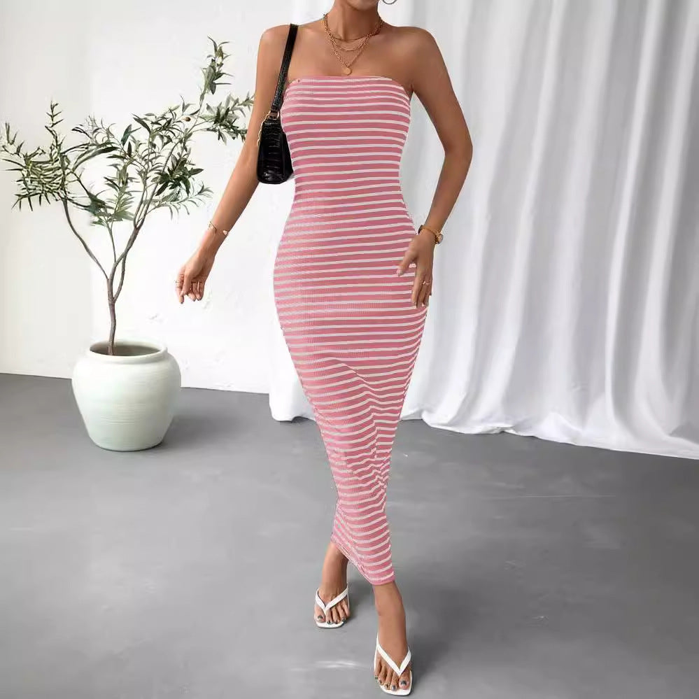 Damen Maxikleid im trendigen Streifenlook R&B