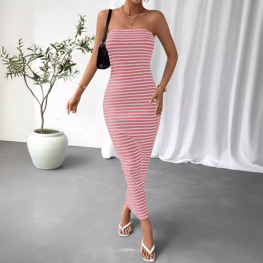 Damen Maxikleid im trendigen Streifenlook R&B