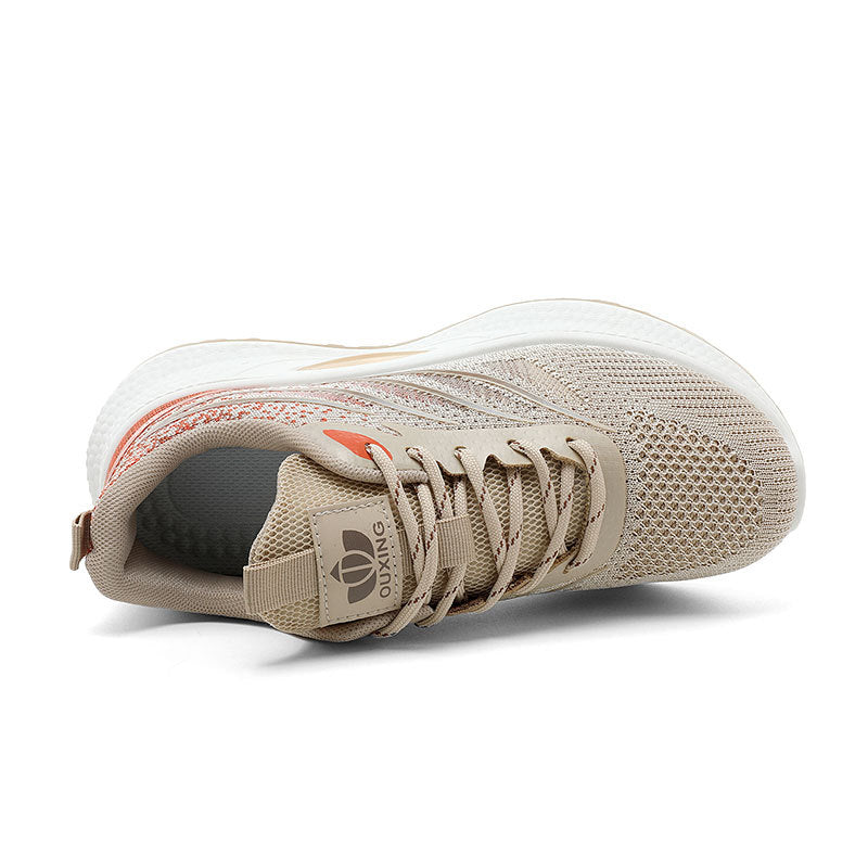 Damen Lauf- und Freizeitsneaker mit atmungsaktiver Oberflächenstruktur und dämpfender Sohle R&B