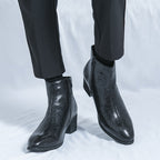 Damen Modische Ankle Boots mit schickem Schlangenleder-Design