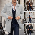 Herren Doppelt-knopf Trenchcoat mit praktischen Taschen R&B