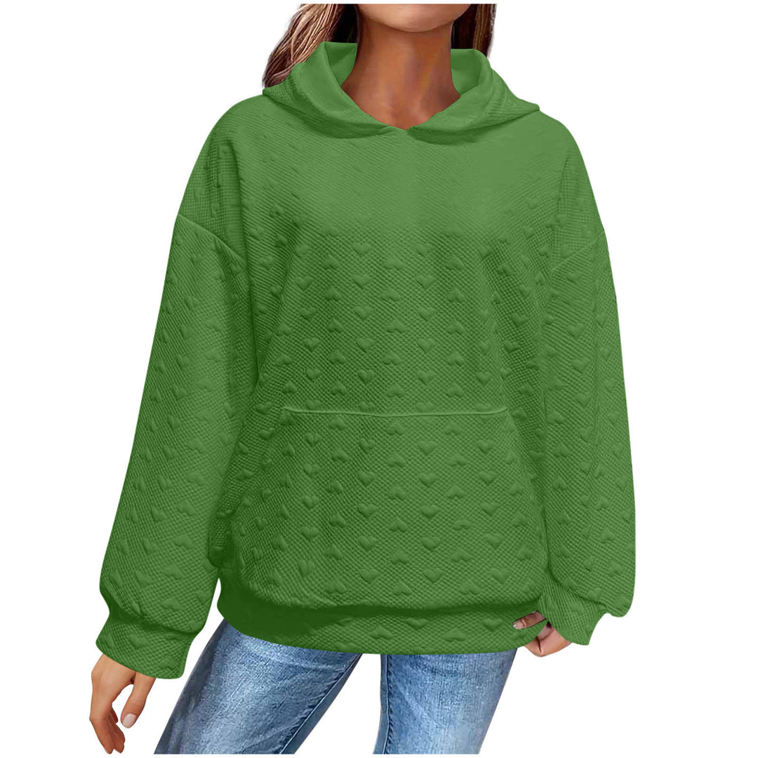 Damen Kapuzenpullover mit strukturiertem Herzmuster R&B