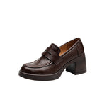 Damen Elegante Loafers mit Blockabsatz R&B