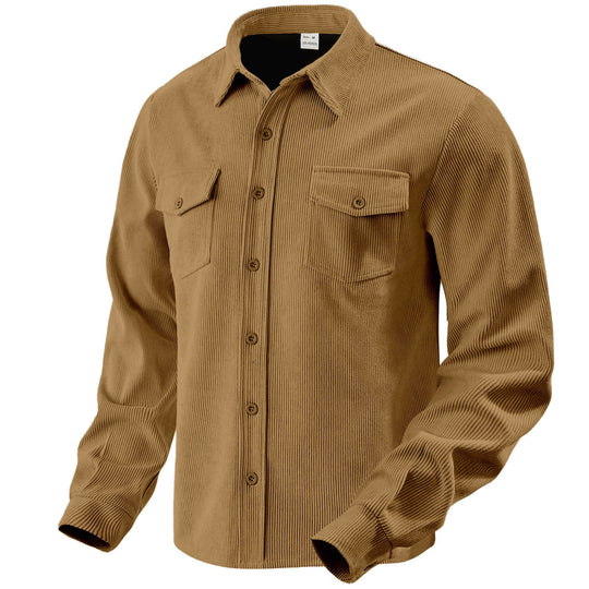 Herren nan Cordjacke im klassischen Arbeiterjacken-Schnitt mit Druckknöpfen und Brusttaschen R&B