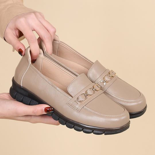 Damen Mokassins mit modischem Kettendetail und rutschfester Sohle R&B