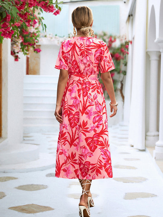 Damen Wickelkleid im floralen Design mit eleganten Rüschendetails R&B