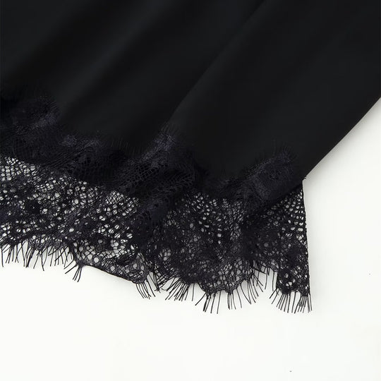 Damen elegantes Oberteil mit auffälligem Spitzenabschluss R&B