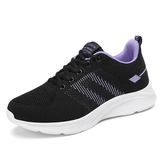 Damen nan leichter Strick-Fitnesssneaker mit nahtlosem Obermaterial, adaptiver EVA-Dämpfung und ergonomischem Fersenpolster R&B