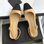 Damen Slingback Ballerinas mit elegantem Kontrastdesign