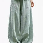 Damen weite Leinenhose mit elastischem Bund und praktischen Taschen R&B