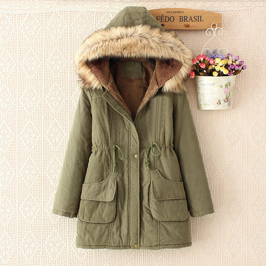 Damen gefütterte Parkajacke mit abnehmbarem Kunstfellkragen und praktischen Taschen R&B