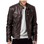 Herren Robuste Leder Bikerjacke
