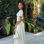 Damen Elegantes Maxikleid mit asymmetrischem Design und Raffung R&B