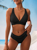 Damen Komfortabler Bikini mit raffinierten Rippendetails R&B