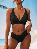 Damen Komfortabler Bikini mit raffinierten Rippendetails R&B