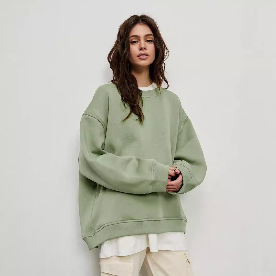 Damen Oversized Sweatshirt im lässigen Stil mit übergroßen Ärmeln und elastischen Bündchen R&B