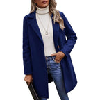 Damen modischer Wollmantel mit elegantem Revers R&B