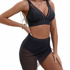 Damen Sportives Bikini-Set mit verstellbarem Wickelrock und modischen Details R&B