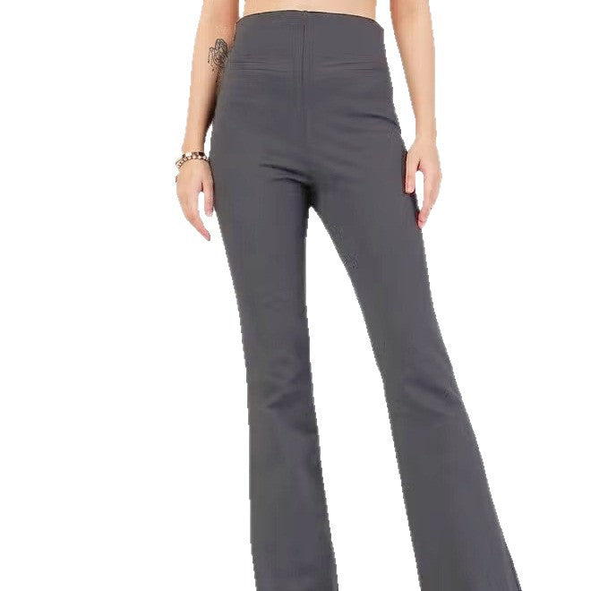 Damen Flared Pants mit hohem Bund und elastischem Material R&B