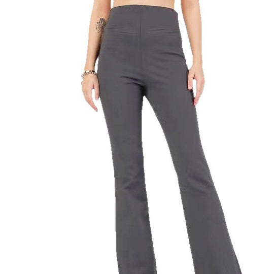 Damen Flared Pants mit hohem Bund und elastischem Material R&B