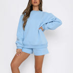 Damen Lässiges Sweater-Shorts-Set mit hohem Tragekomfort R&B