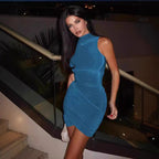 Damen Schnelles Körperbetontes Kleid mit raffiniertem Wickeldesign R&B