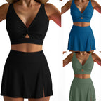 Damen Sportliches Bikini-Set mit modischem Wickeltop und schickem Rock R&B