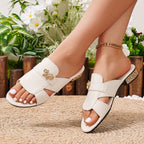 Damen elegante und komfortable Clogs mit goldenen Applikationen R&B
