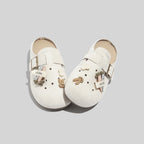 Damen Clogs mit floralem Dekor und verstellbarem Riemen
