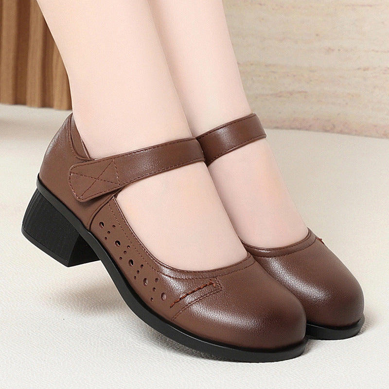 Damen Mary Jane Schuhe mit bequemer Sohle und verstellbarem Riemen R&B