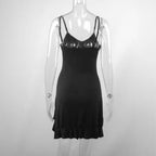 Damen Wickelkleid mit tiefem V-Ausschnitt und halbtransparenten Details R&B