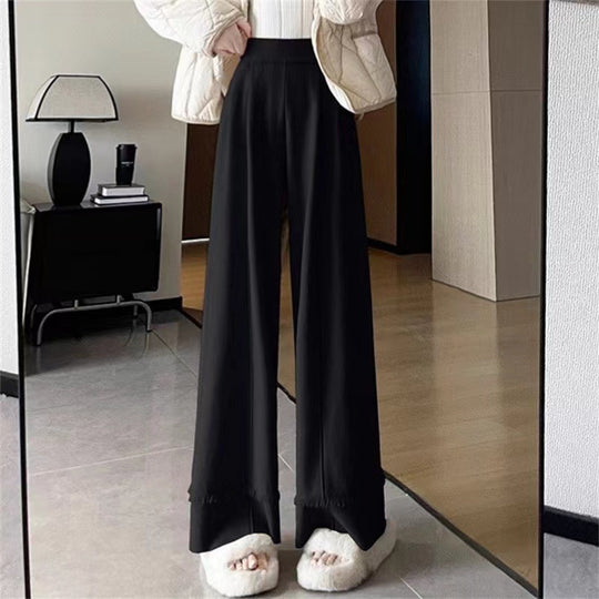 Damen Elegante, weit geschnittene Hose mit Fransen R&B