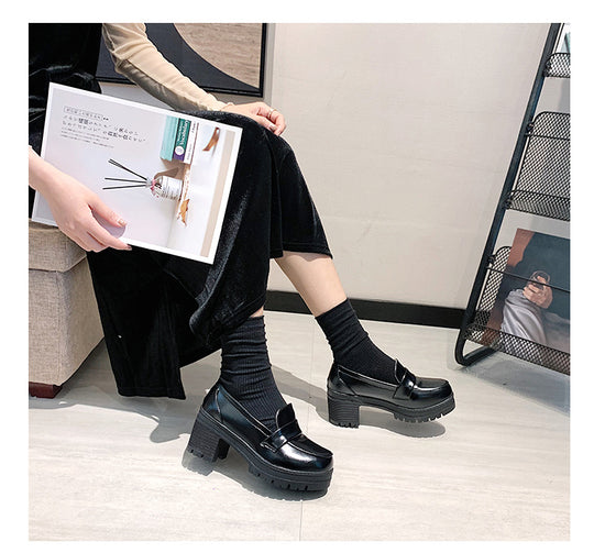 Damen Elegante Plateau-Mokassins mit modischer Sohle R&B