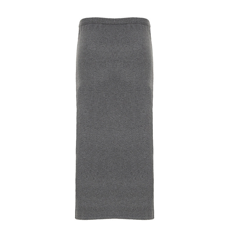 Damen eleganter, figurbetonter Midi-Rock aus hochwertiger Wollmischung R&B