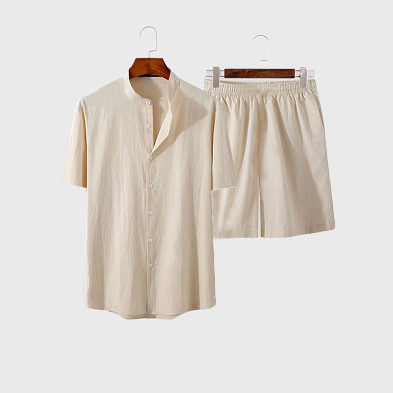 Herren lässiges Kurzarmhemd und Shorts Set R&B