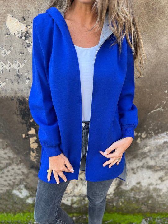 R&B | Hoodie Relaxed Fit Reißverschluss Mittellang mit Taschen