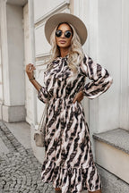 Damen Maxikleid mit geschmackvollem Streifenmuster und praktischen Taschen R&B