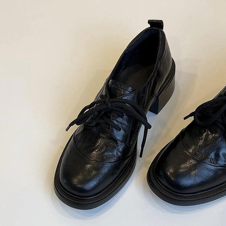 Damen elegante Schnürschuhe aus hochwertigem Kunstleder mit modischem Design R&B