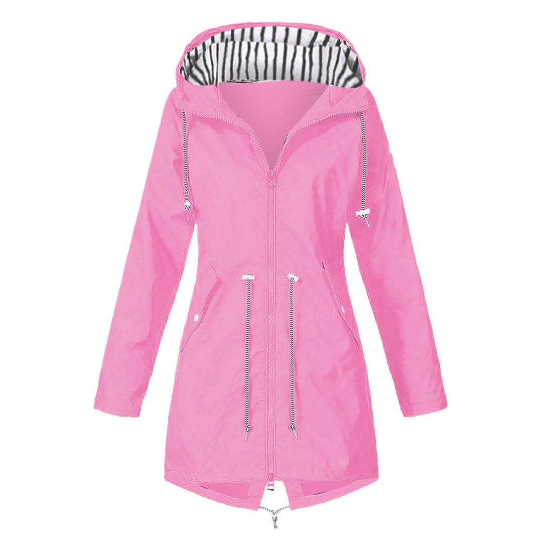 Damen wasserabweisende Freizeitjacke mit verstellbarem Kapuzenkragen und funktionalen Taschen R&B