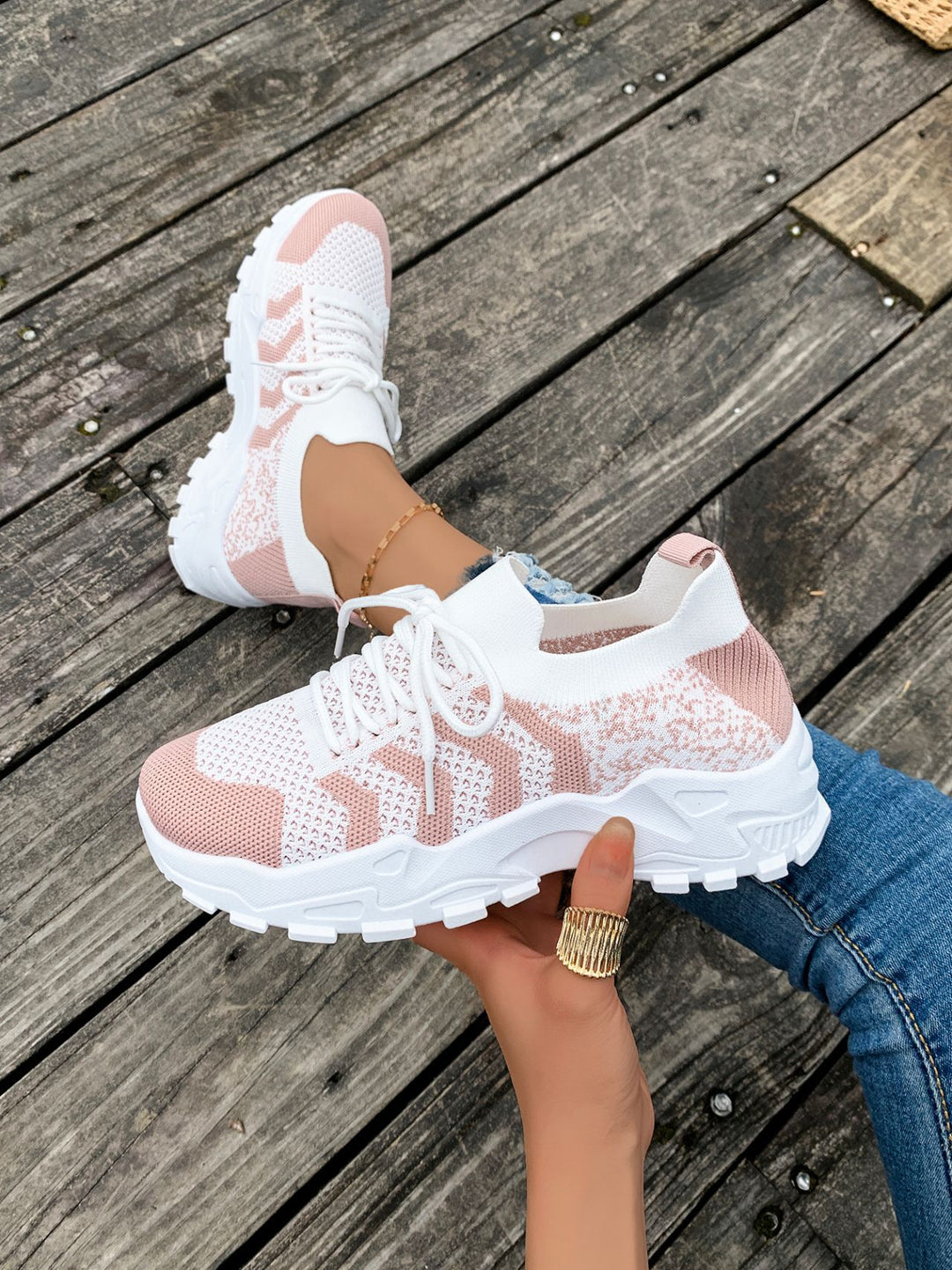 Damen atmungsaktive Lauf-Sneaker mit flexibler Sohle R&B