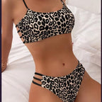 Damen Sportliches Bikini-Set mit trendigem Leopardenmuster R&B