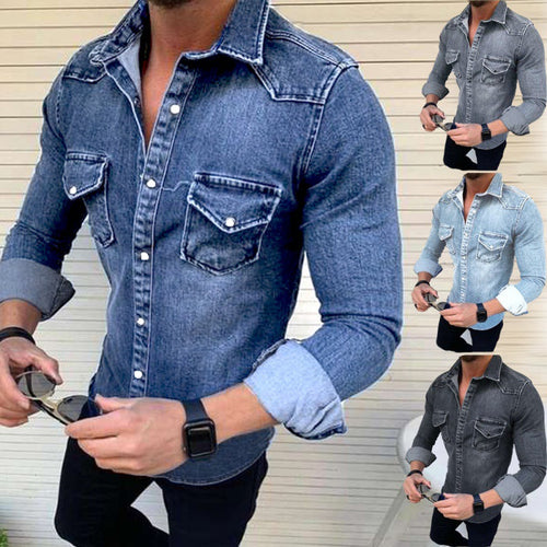 Herren Denim Hemd mit modernem Schnitt und praktischen Brusttaschen R&B