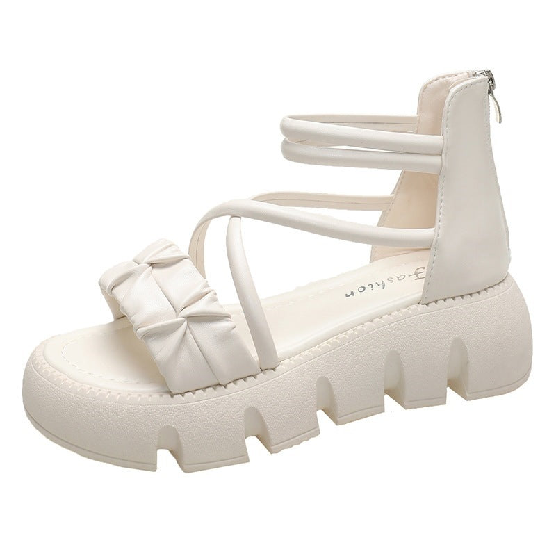 Damen modische Keilsandalen mit raffiniertem Riemendesign R&B