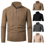 Herren Strickpullover mit hohem Kragen und Reißverschluss