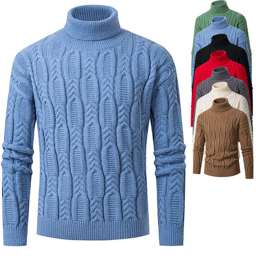 Herren Hochwertiger Rollkragenpullover mit Strukturmuster R&B