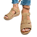Damen Wedge-Sandalen mit anatomischem Fußbett und verstellbarem Riemendesign R&B