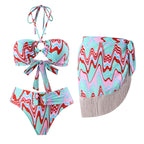 Damen Bikini-Set mit trendigem Wickelrock und faszinierendem Muster R&B