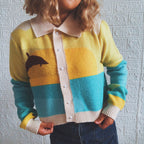 Damen Strickjacke mit verspieltem Motiv und modernem Farbverlauf R&B